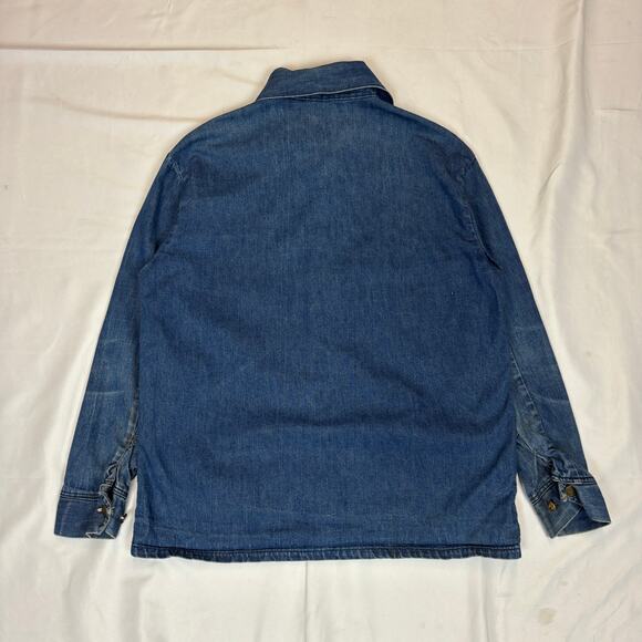 Vintage 80 Denim Chore Coat Men's Medium Workwear Utility Barn Jacket - Picture 3 of 12